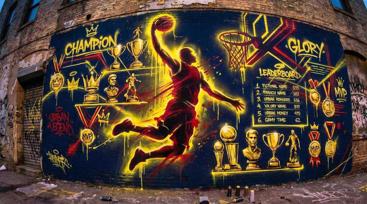 米兰电竞 | BASKET-ZONE荣誉墙合作伙伴涂鸦Logo墙